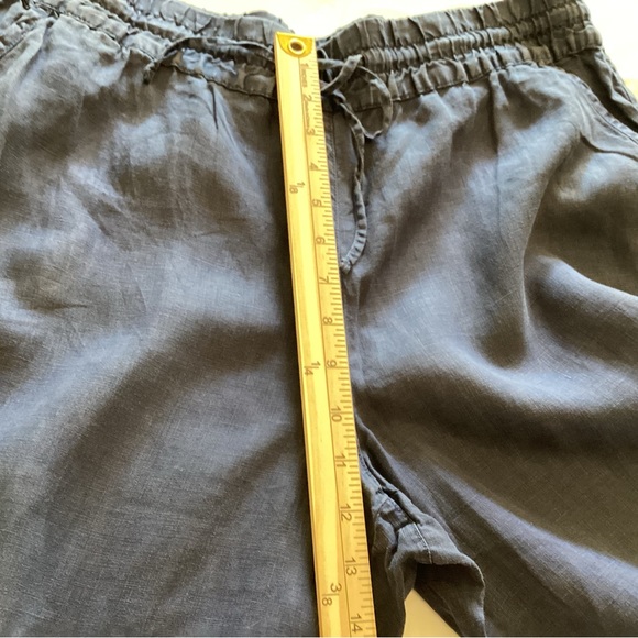 Tommy Hilfiger Women's LINEN Navy Wide Leg Pants - Picture 8 of 9